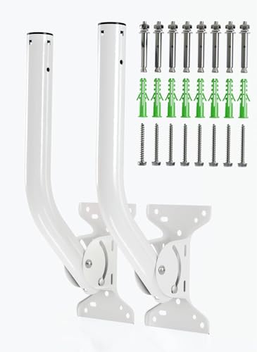 Image of Universal Antenna Mount 2-Pack, Heavy-Duty Reversible J-Pole. Wall /Pole Mount for Outdoor Antennas, Wireless Bridge, Point to Point, WiFi Extender, Starlink, Weather Proof. (UB-AM) (GS-1155NY)