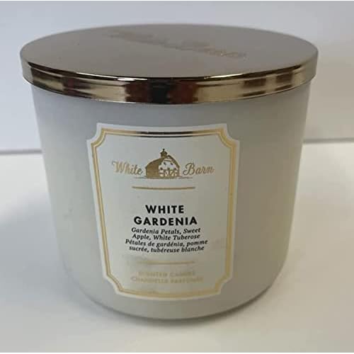 Bath and Body Works, White Barn 3-Wick Candle w/Essential Oils – 14.5 oz – 2021 Core Scents! (White Gardenia)