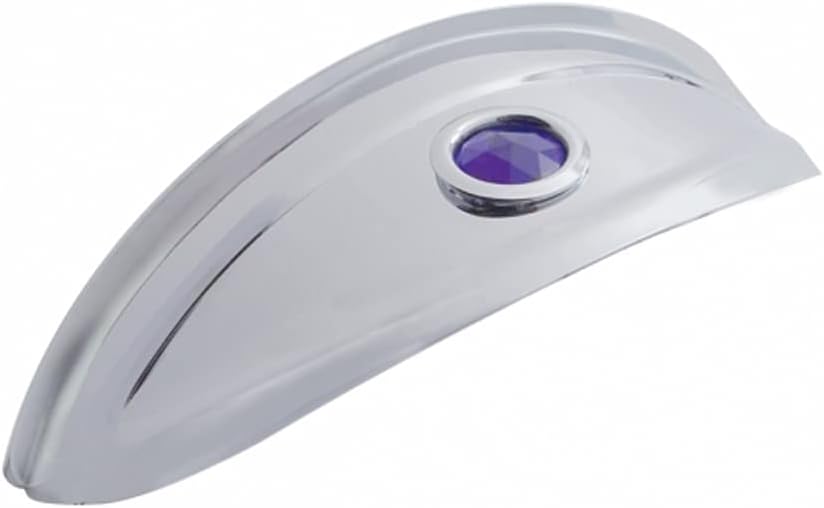 United Pacific 10444 Chrome 7-Inch Visor with Glass Blue Dot