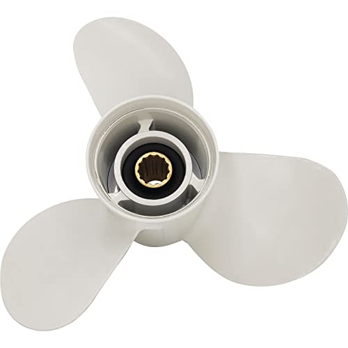 Image of 11 1 /4x14-G Boat Propeller for Yamaha - for Yamaha Outboard Engines T25 30hp 40hp 50hp 55HP 60hp Replace 663-45958-01-EL,13 Spline Tooth - Aluminum Outboard Propeller