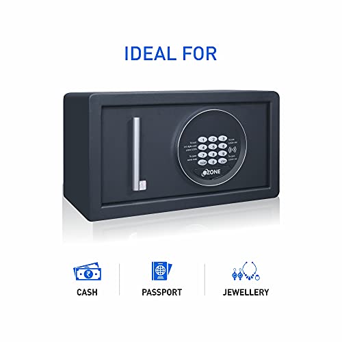 "Secure Possessions at Home with Ozone Jade Black Locker: Electronic Protection with Dual PIN Access and 2-Year Warranty!"