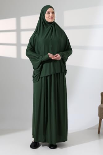 Image of Muslim Dresses for Women, Two-Piece Long Sleeve Islamic Prayer Dress, Hijab