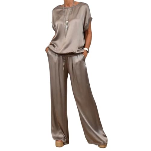 Ensemble 2 pièces femme chemise et pantalon fluide pour le printemps et l'été