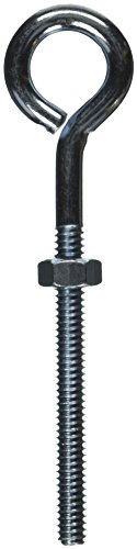 MINTCRAFT LR272 Eye Bolt with Nuts, 1/4-Inch x 4-Inch, Zinc