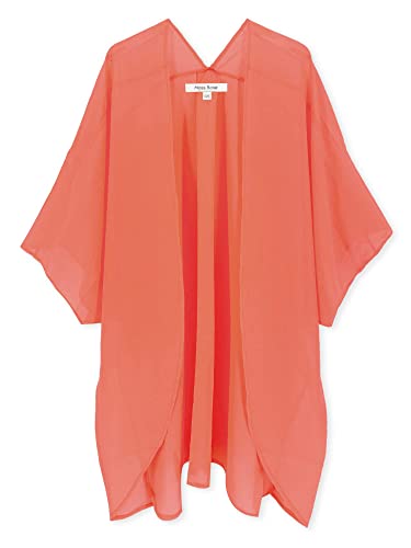 Moss Rose Women's Beach Kimono Coverup Sheer Chiffon Cover Ups, Casual Loose Open Front Cardigan Tops