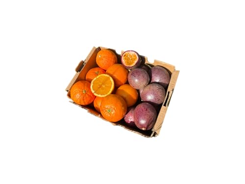 Vitalem – Caja de Naranjas Frescas 3 kg + Maracuyá 500 gr | Fruta de la Pasión | Fruta Fresca de Temporada | 100% Natural y Sostenible | Cultivo Local Málaga | Ideal para Smothies, Batidos y Yogurt