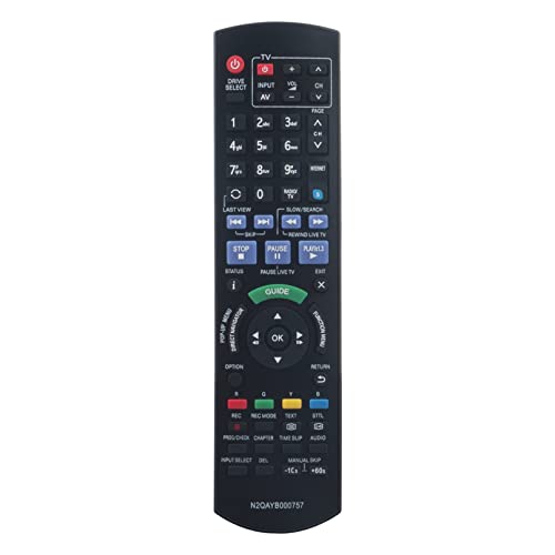 VINABTY N2QAYB000757 Replacement Remote Control Fit for Panasonic Blu-ray Disc Player DMR-BWT720 DMR-BWT720GL DMR-BWT740 DMR-BWT820 DMR-BWT835 DMR-BWT835GL DMR-BWT945 N2QAYB000781 N2QAYB000755