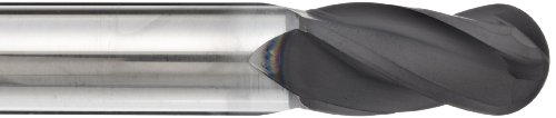 YG-1 EI106 Carbide Ball Nose End Mill, Diamond-Like Finish, 30 Deg Helix, 4 Flutes, 3