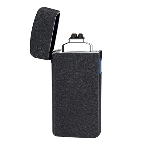 Lighter, Unique Gift Electric Lighter USB Rechargeable Dual Arc Lighter Windproof Flameless Plasma Lighter for Fire, Cigarette, Candle, Pipes (Matte Black)