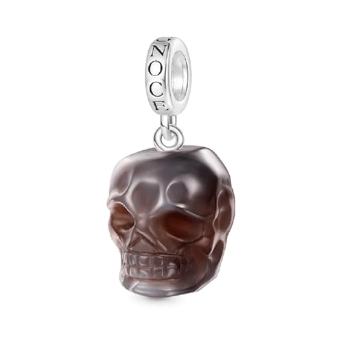 Image of GNOCE Skull Pendant Charm Silver Dangle Charms Bead fit Bracelet /Necklace Jewelry Gift for Women Men