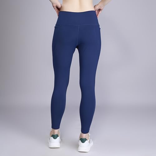 Image of HERSENSE Women's High Waisted Leggings with 2 Deep Pockets | Stretchable Activewear Tights for Gym, Yoga, Running & Workout | Comfortable Fit Black