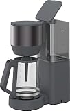 GRUNDIG - KM 7340 Filterkaffeemaschine - 1150 W - 1,25 Liter Glaskanne für 10 Tassen - Aromawahlfunktion - 95 °C Brühtemperatur - Permanentfilter - Tropfstopp - Dark Inox - Abschaltautomatik - Robust