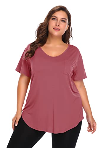 Image of BELAROI Women Plus Size Tops V-Neck Tunics Shirts