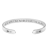 JoycuFF Appreciation Thank You Gifts for Teacher Women Jewelry Cuff Bracelets Social Graces Worker You Make the World A Better Place