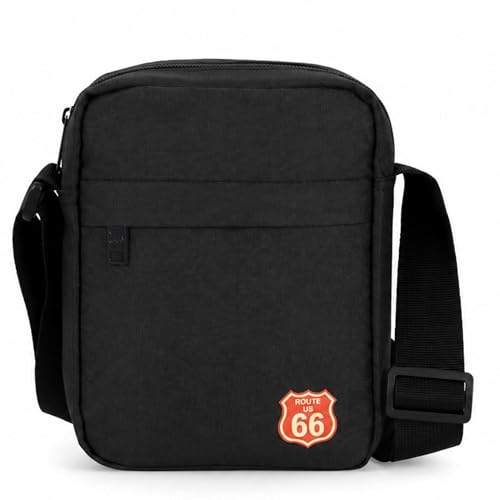 ROUTE 66 - Bolso hombre - Bandolera hombre - 3 bolsillos con cremallera