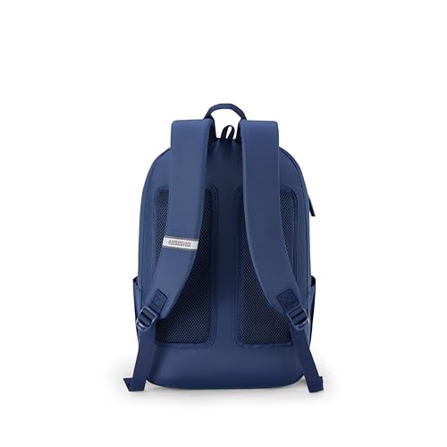 Image of American Tourister Riley | Laptop Backpack | 15.6 inch Laptop Bag | 2 Compartments + 2 Front Pockets | Unisex | Blue | 1 Year Global Warranty