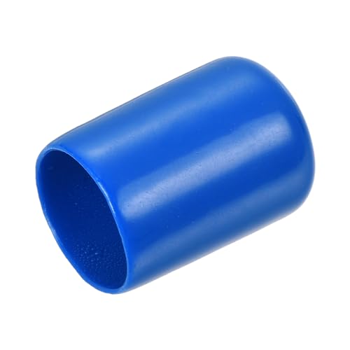 uxcell 25pcs Rubber End Caps 18mm ID Vinyl Round End Cap Cover Screw Thread Protectors Blue