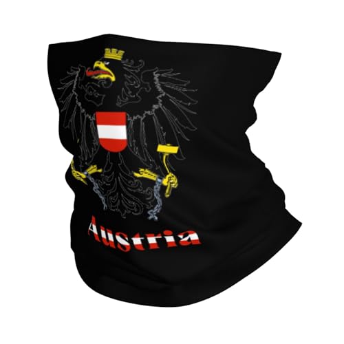 Austria Austrians National Emblem Balaclava Bandana Neck Gaiter Face Mask for Men Women Shield Scarf Face Mask Seamless Uv Protection for Motorcycle Cycling Riding Running Headbands White
