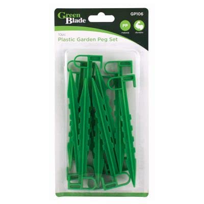 ebuyerfix Lot de 10 piquets de jardin multi-usages en plastique - Grand support - Pour maintenir les mauvaises herbes - Pour protéger les mauvaises herbes - Pour le sol Cover