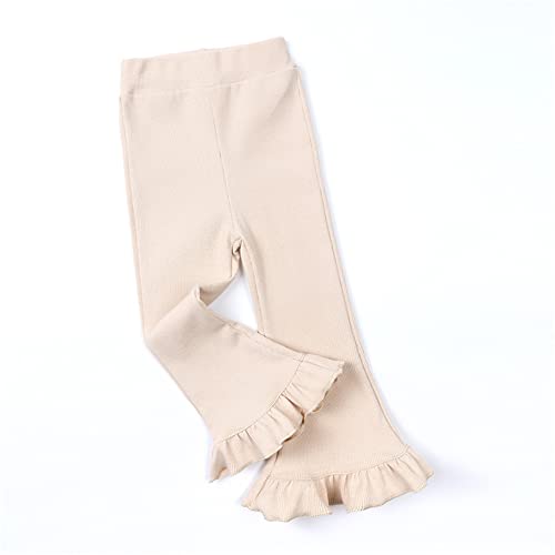 Toddler Girls High Elastic Waist Flare Pants Baby Comfy Soft Slim Fit Athletic Leggings Casual Bell Bottom Ruffle Trousers3