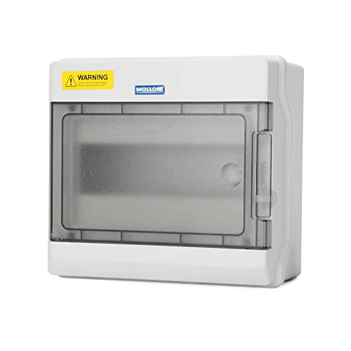 Mollom 9 Way Power Distribution Box with Bus Bars and Din Rail