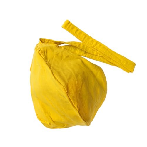 Image of Pure Cotton Chanting Bag or Gomukhi Japa Mala Bag or Cotton Bead Bag with Sakshi Mala Counter (Yellow)
