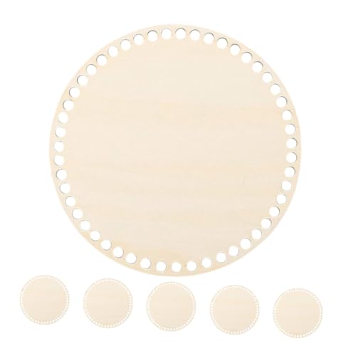 CIMAXIC Crochet Basket Bottom Plates 6pcs Wooden Bases for Craft Baskets Knitting Bag Bottoms Crocheting Supplies