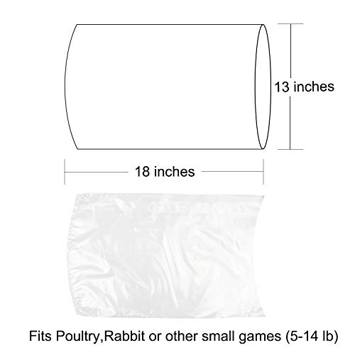 Poultry Shrink Bags,50 Pack 13x18Inches Clear Poultry Heat Shrink Wrap Freezer with 50 Zip Ties,a Silicone Straw for Chickens,Rabbits