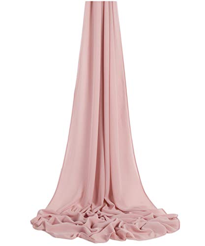 Chiffon Fabric | 10 Yards Continuous | 60" Wide | Wedding Decoration, DIY Decoration, Sheer, Drapery, Solid by Barcelonetta (Dusty Rose) - Thumbnail 6