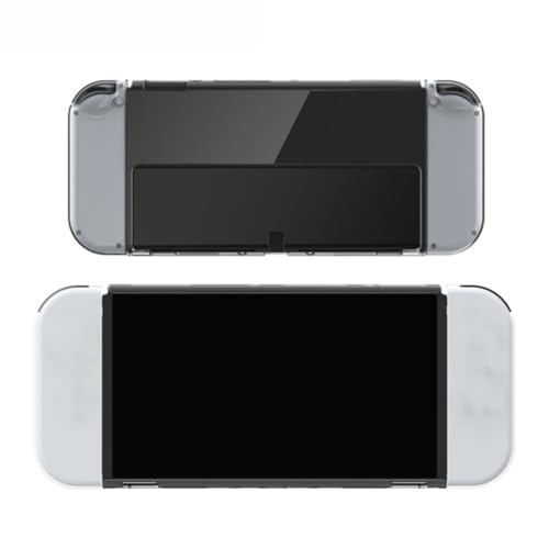 HOODANCOS Boîte rangement jeux Switch OLED en TPU et PC blanc, coque transparente avec protection complète et design séparé, adaptée aux passionnés de jeux – vue 6