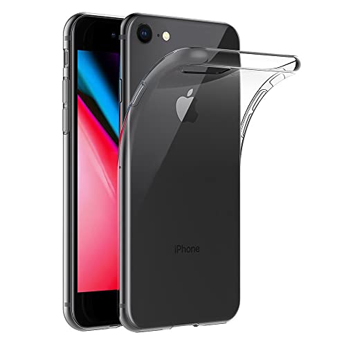 REY Funda Carcasa Gel Transparente para iPhone 7 / iPhone 8 / iPhone SE 2020 / iPhone SE 2022 5G, Ultra Fina 0,33mm, Silicona TPU de Alta Resistencia y Flexibilidad