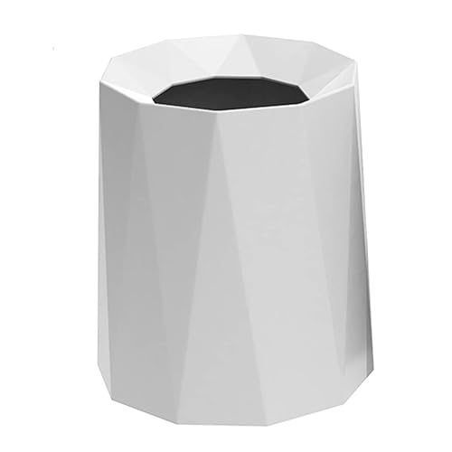 IRYZE Cubo de basura redondo de plástico, papelera, contenedor de basura para baño, dormitorio, cocina, oficina en casa, cubo de basura de 12