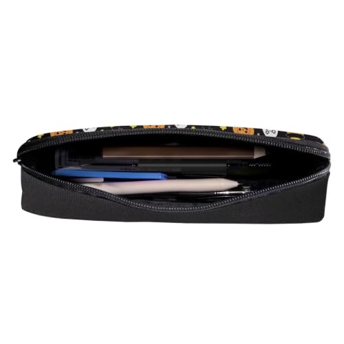 Image of Pencil Case, Pen Pouch Bag for Kids Students School Supplies | Ghost Pumpkin Pattern,polyester fabric,wear-resistant and easy to clean,zipper design gift for boys and girls