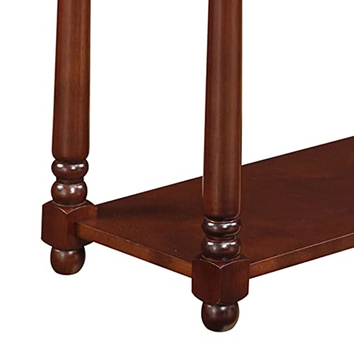 Convenience Concepts French Country Regent Chairside End Table 23.75" - Traditional Farmhouse Side Table with Pull-Out Table Shelf, End Table with Storage Shelf for Living Room, Mahogany
