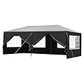 10x20FT Black Party Tent Outdoor Canopy Tent with 6 Removable Sidewalls Waterproof Wedding Events Tent UPF50+ Patio Camping Gazebo Shelter Tents for Parties, Holiday, Birthday, Graduation, BBQ