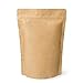 250g 8oz 1/2lb Kraft Paper Stand up Zipper Pouches Coffee Bags Coffee Pouches with Valve (Pack of 50)