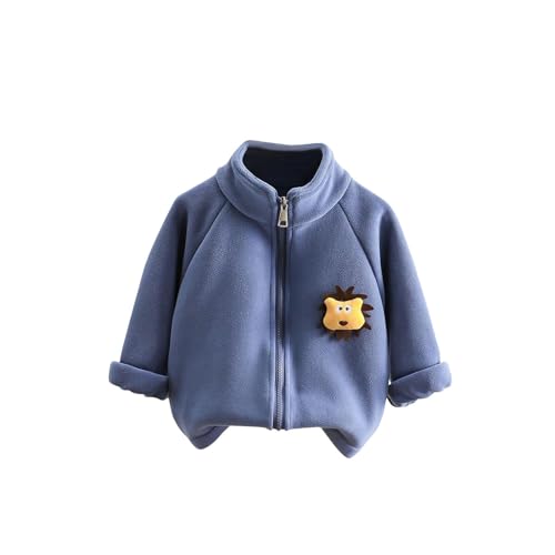 Toddler and Girls Winter Coats Long Sleeve Raglan Warm Jacket Polar Fleece Lion Embellished Jackets Hoodless Coat