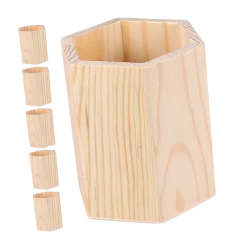 Support de rangement compact bois de pin crayons et pinceaux - 2