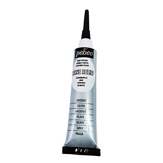 Pébéo 774100 - Tubo de decoración acrílica para Cristal (20 ml), Color Plateado