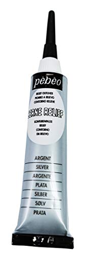 Pébéo 774100 Déco Acrylique Vitrail Opaque 1 Tube Argent 20 ML