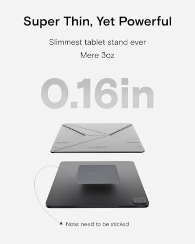 Image of MOFT Snap Tablet Stand, Compatible for iPad mini 6 /5 /4 /3 /2 /1 and 7.9 inch-9.7 inch Tablets,Adjustable, Foldable, Portable, Swith-Friendly with The Magic Keyboard and More, Jet Black