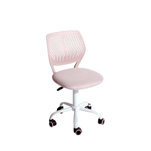 Homy Casa Armless Home Office Desk Chair, Colorful Task Chair with Soft Mesh Padded Cushion, Height Adjustable Swivel Study Computer Chair for for Girls Boys Teens (Pink Ⅰ, 1PC)
