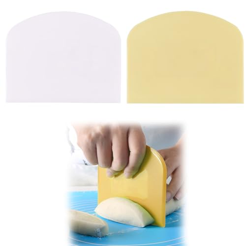 Quesuc Rasqueta Masa Cortador Masa - 2P 12X9.3Cm Rasqueta De Masa De Plástico Rasqueta Cortadora De Masa Rasqueta Para Hornear, Utensilios De Repostería Decoración Utensilios Para Modelar Pasteles