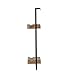ZGHQHCDRH 12x6x27 Industrial Iron and Wood Two-Tier Wall Shelf with Plate Grooves