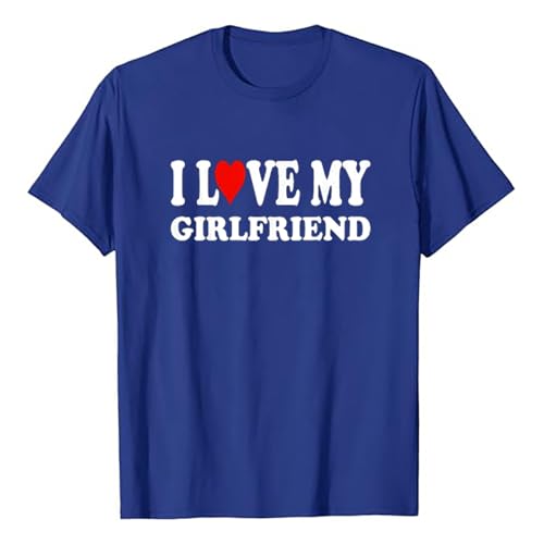I My Hot Girlfriend I Love My Hot Girlfriend GF T Shirt, azul, L