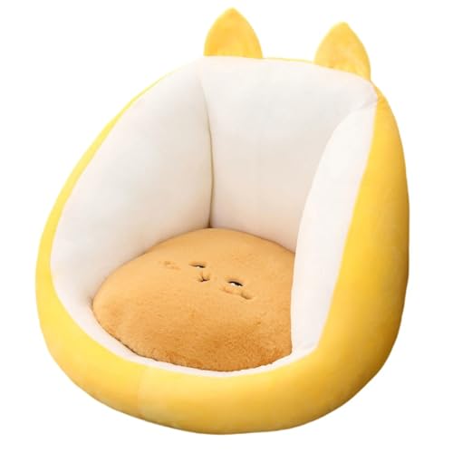 Giawkca 腰痛緩和チェア 1人掛けミニソファ 低反発シートクッション 柔らかくて 省スペースリビングルームワークスペース (猫,M)