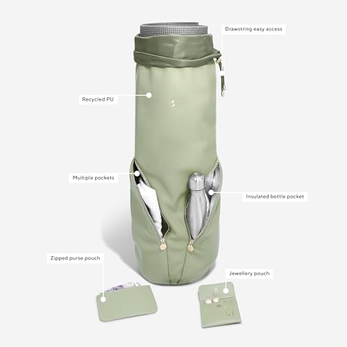 Sac de yoga vert mousse Stackers aux finitions soignées et design épuré