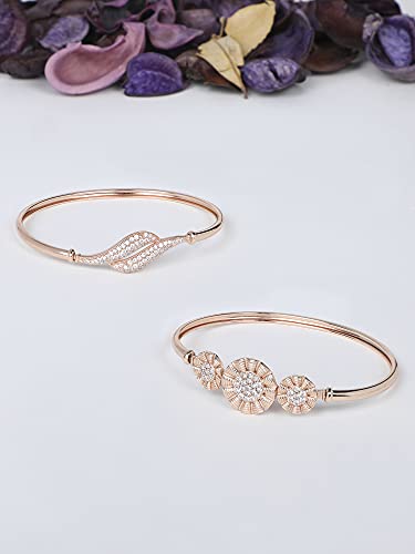 2 CZ Brass Kada Style Bracelet For Women