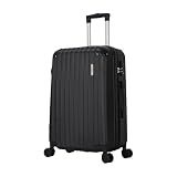 TROLLEY ADC   Valise Cabine 55x34x23   Rigide, Légère 2,5 Kg   39 litres   4 Doubles Roues Silencieuses   Maniable, Pratique et Étanche   Collection Corner   Noir