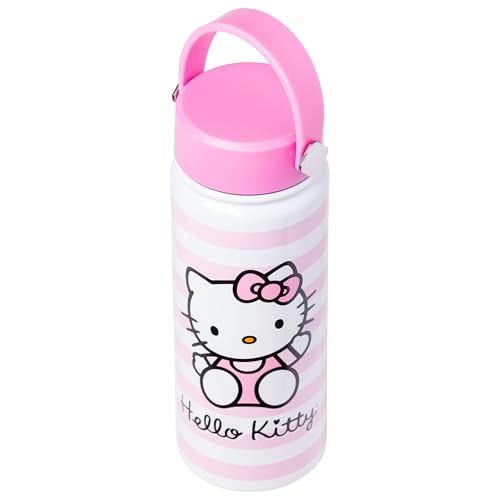 Image of Silver Buffalo Sanrio Hello Kitty Pink, Stainless Steel Water Bottle, 20oz